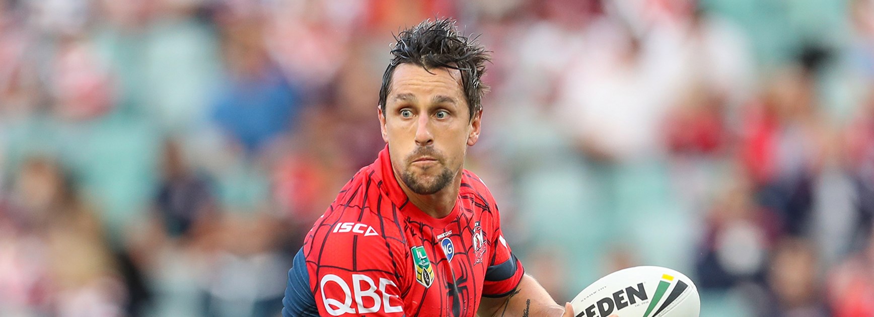 Will Mitchell Pearce be wearing a different tone of blue and red for the 2018 Telstra Premiership season?