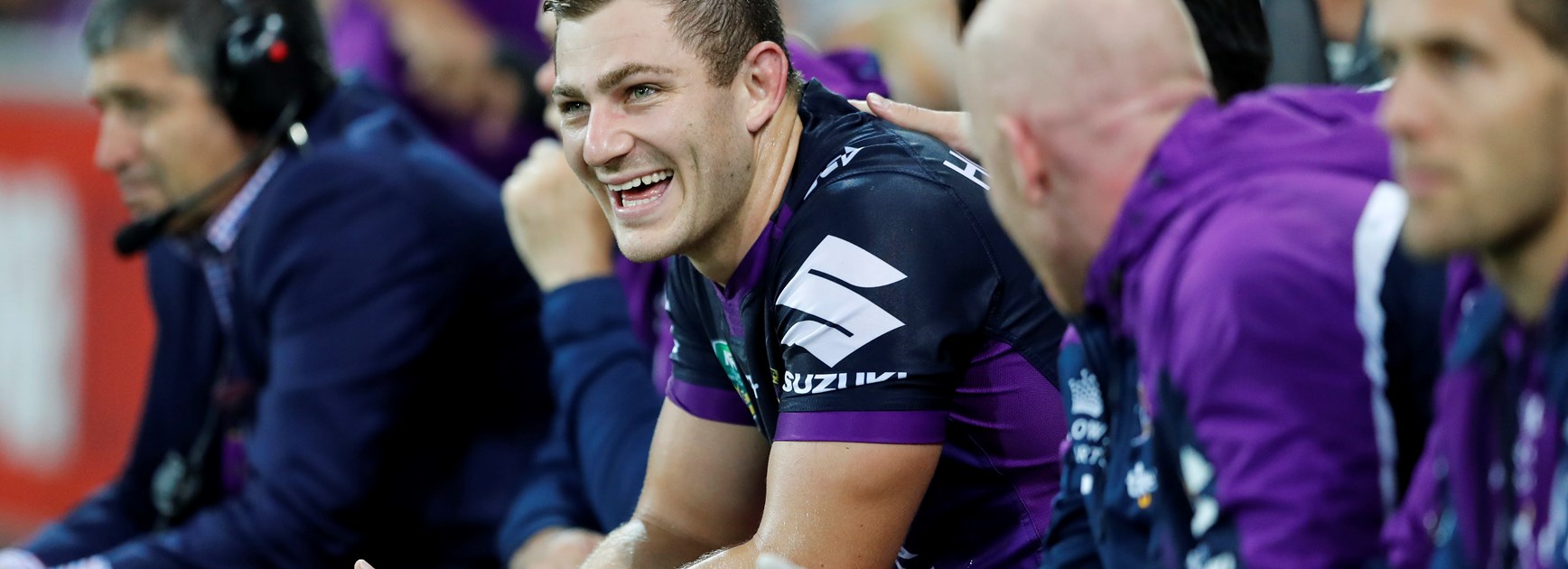 Melbourne Storm youngster Ryley Jacks during a 2017 NRL match.
