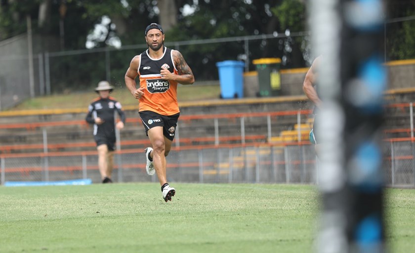 Benji Marshall goes through his paces at Concord Oval.