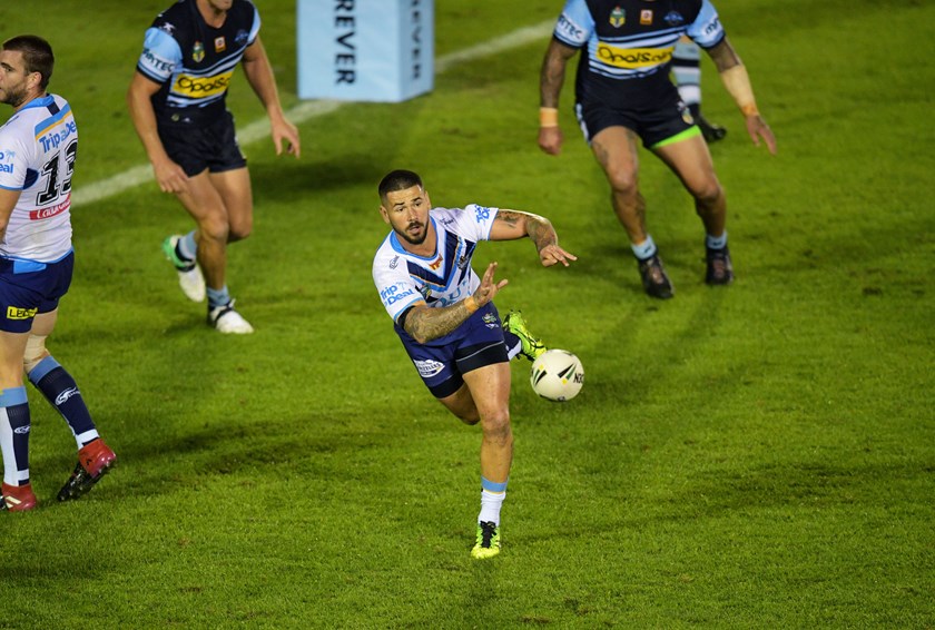 Gold Coast hooker Nathan Peats in action against Cronulla.