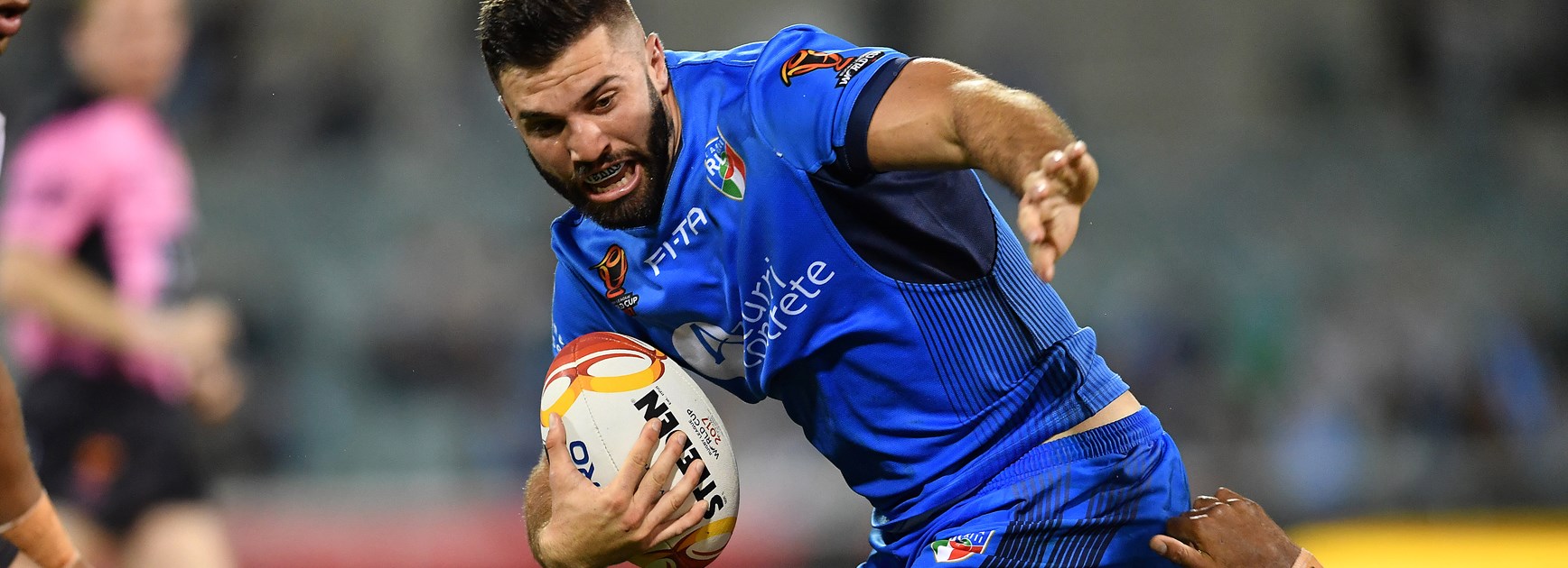 James Tedesco in action for Italy during the World Cup.