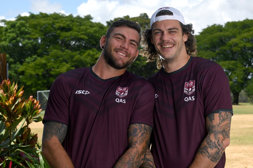 Kyle Feldt and Ethan Lowe at Queensland's Emerging Origin camp.