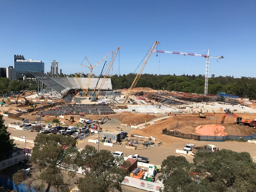 Construction is under way for the new stadium in Parramatta.