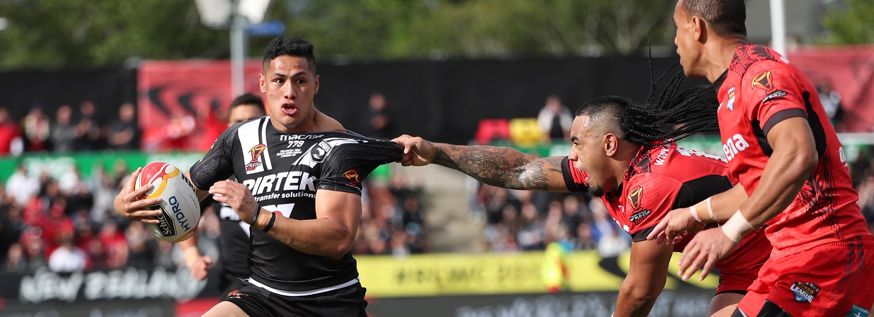 Roger Tuivasa-Sheck in action for New Zealand at the 2017 World Cup.