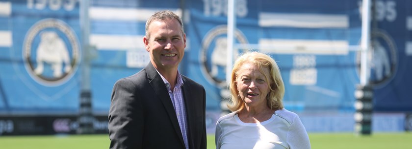 Bulldogs CEO Andrew Hill and chair Lynne Anderson.