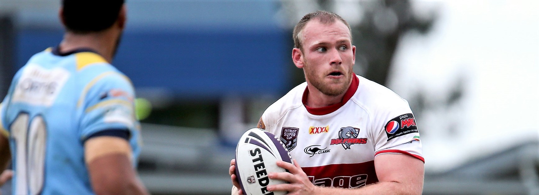 Broncos forward Matt Lodge playing for Redcliffe. 