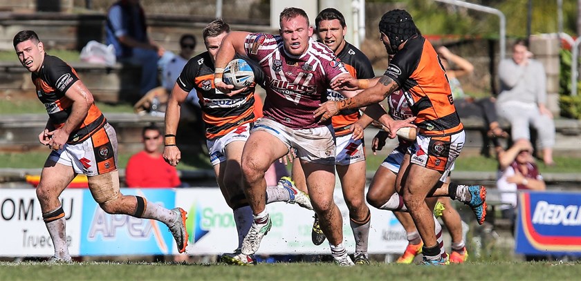 Broncos forward Matt Lodge playing for Redcliffe.