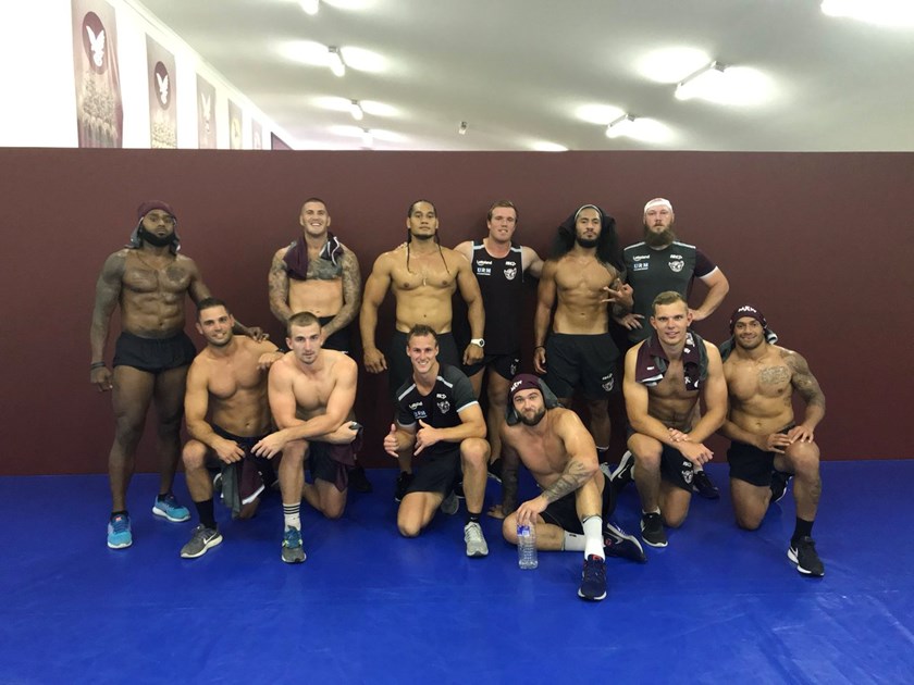 The Manly Sea Eagles after training.