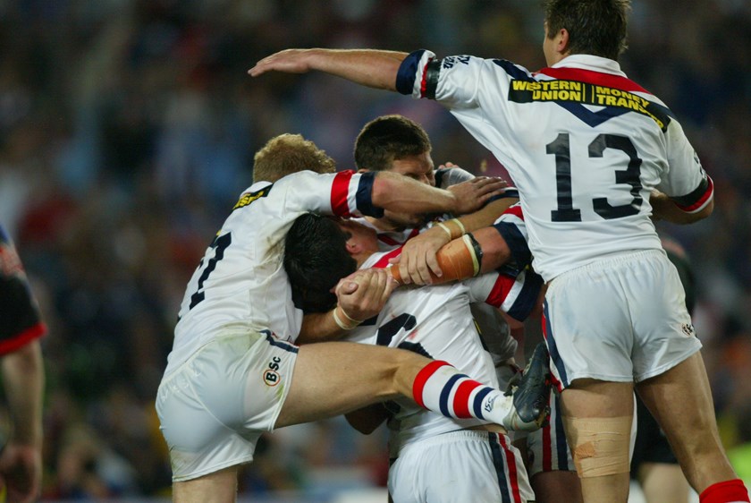 The Sydney Roosters win the 2002 grand final.