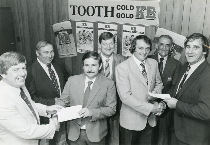 Kevin Humphreys (centre) at a league function.
