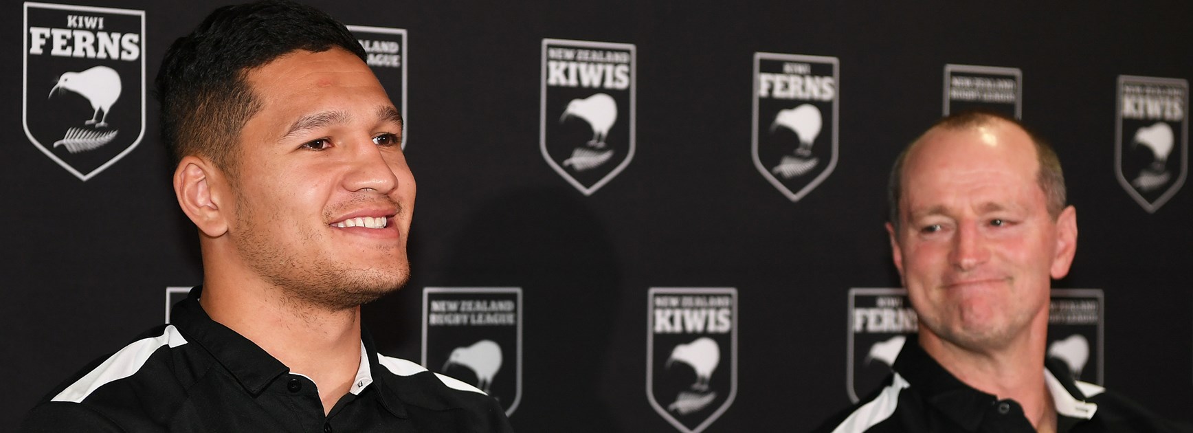 Dallin Watene-Zelezniak and coach Michael Maguire.