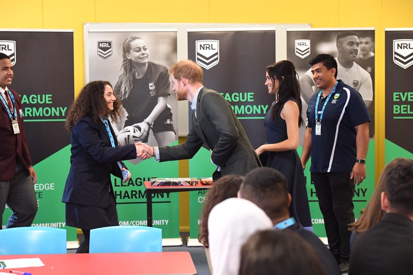 Prince Harry and Meghan Markle took part in the National Rugby League's 'In League in Harmony' program. 