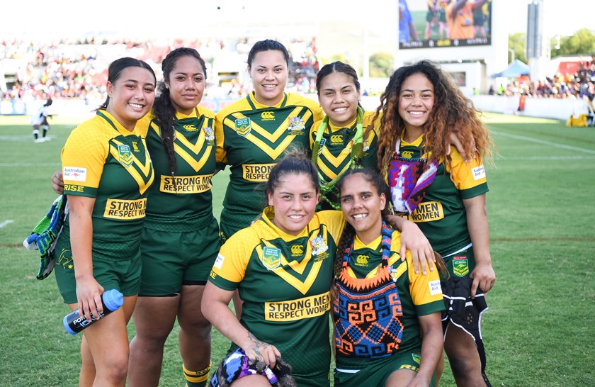 Members of the Australian women's Prime Minister's XIII team.