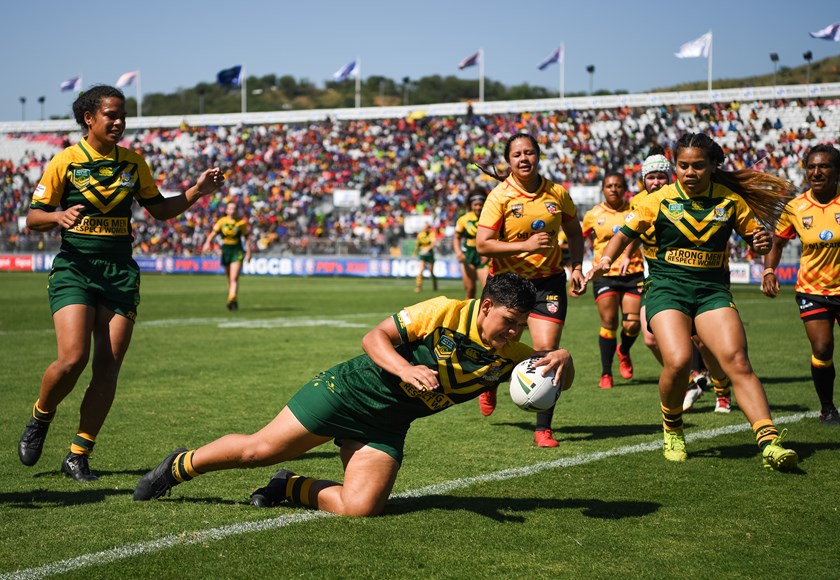 Rhiannon Revell-Blair scores for the women's PM's XIII.