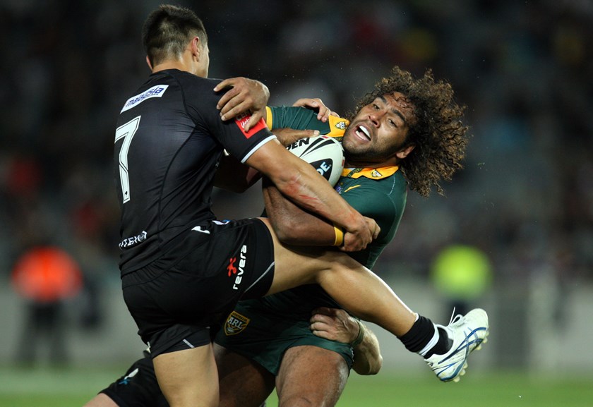 Sam Thaiday in action for the Kangaroos in 2012.