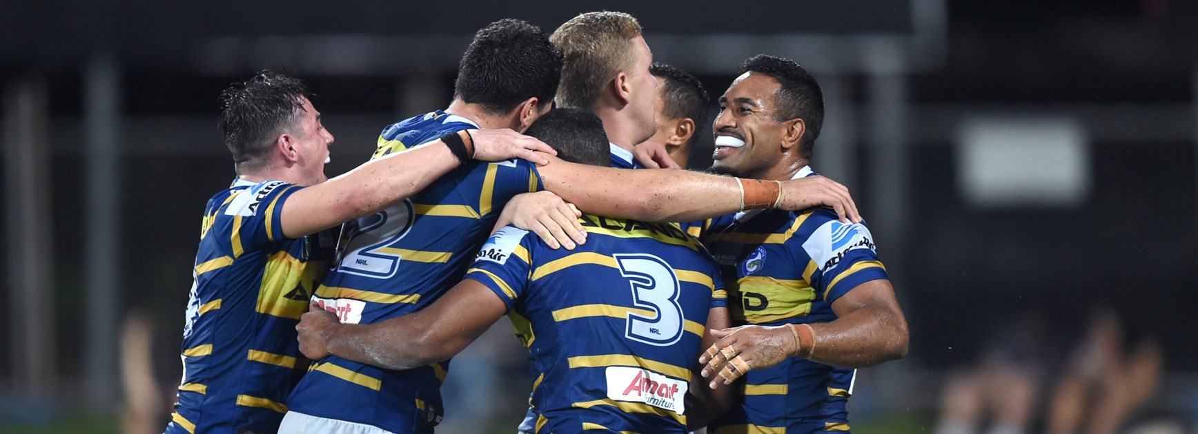 Parramatta players celebrate.