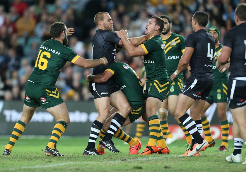 Simon Mannering takes it to the Aussies in 2014.