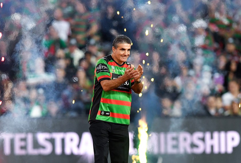 South Sydney great Mario Fenech before the 2018 preliminary final.