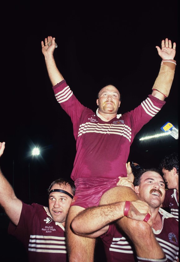 Maroons legend Wally Lewis after winning the 1991 series.