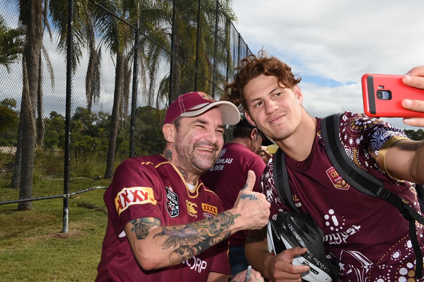 Maroons utility Kalyn Ponga is popular with fans everywhere he goes.