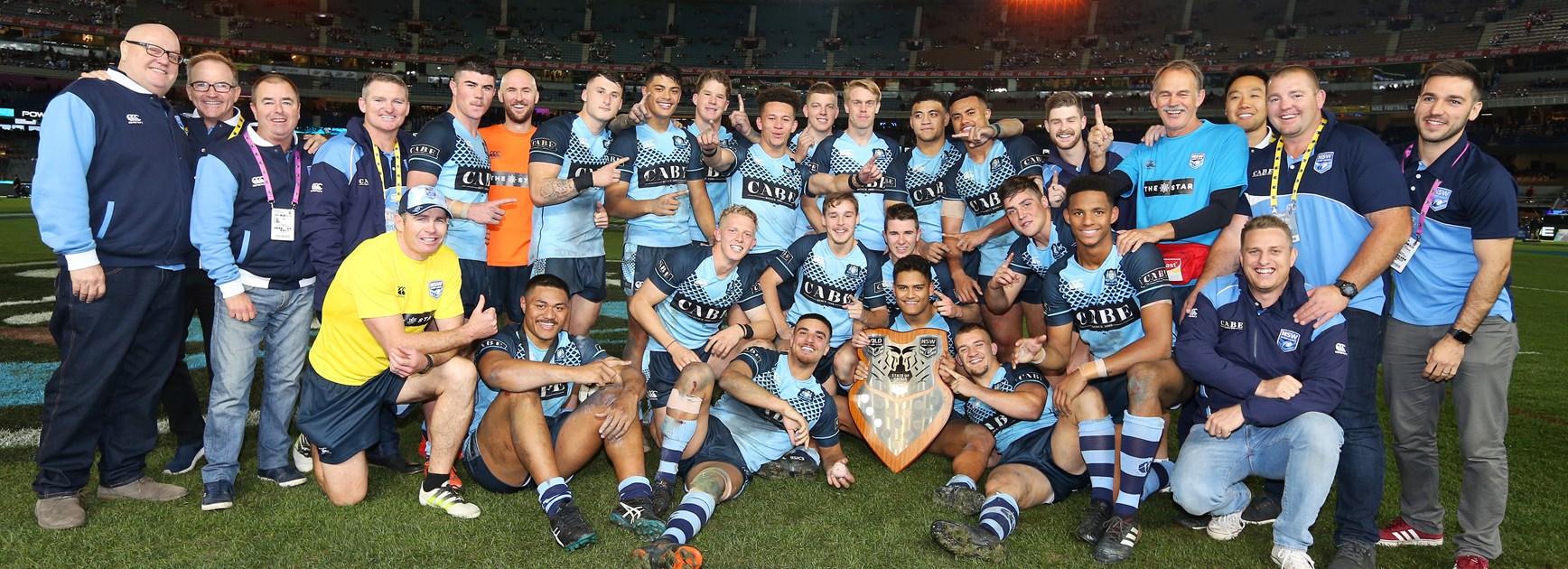 The triumphant NSW under-18s Origin team.