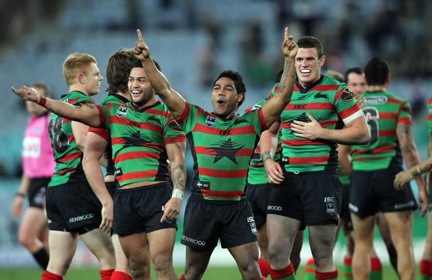 Former Rabbitohs halfback Chris Sandow after sinking the Roosters with a 50m field goal in 2011.