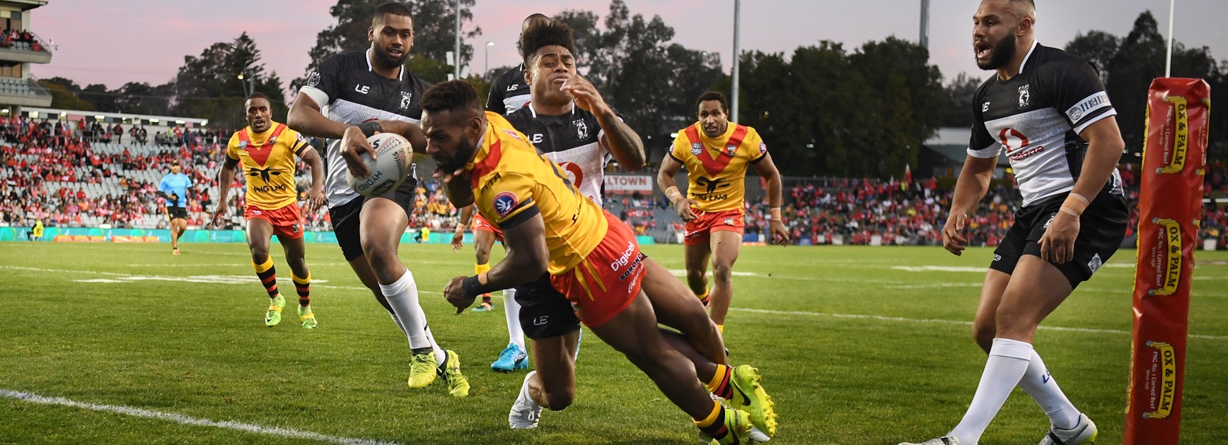 Junior Rau scores on debut for Papua New Guinea.