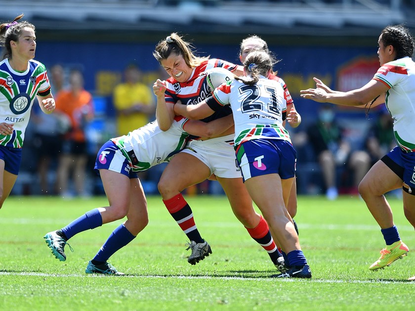 Grace Hamilton on the charge for the Roosters.