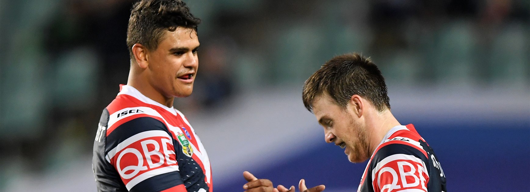 Roosters stars Latrell Mitchell and Luke Keary.