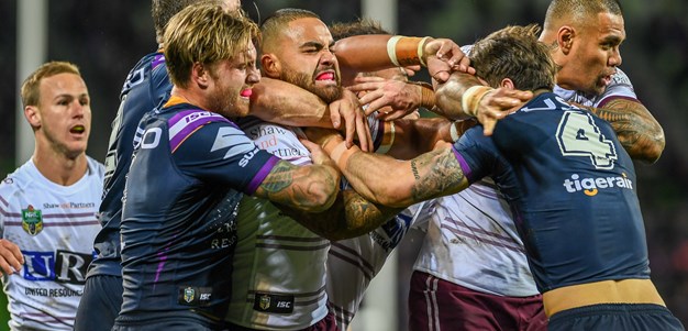 Four sin bins, a send-off and time-keeping drama as Manly beat Storm