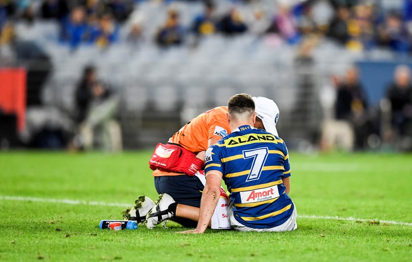 Injured Eels playmaker Mitchell Moses.