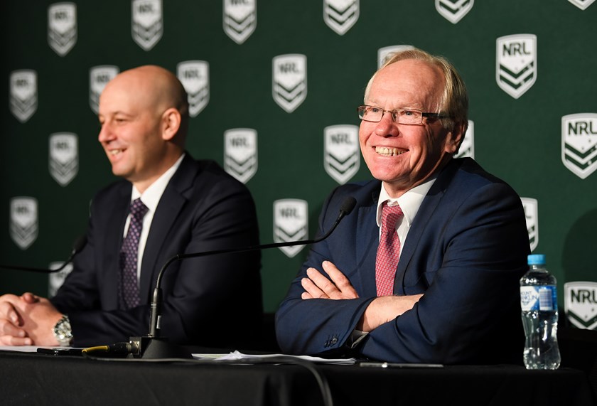 NRL CEO Todd Greenberg and ARL chairman Peter Beattie.