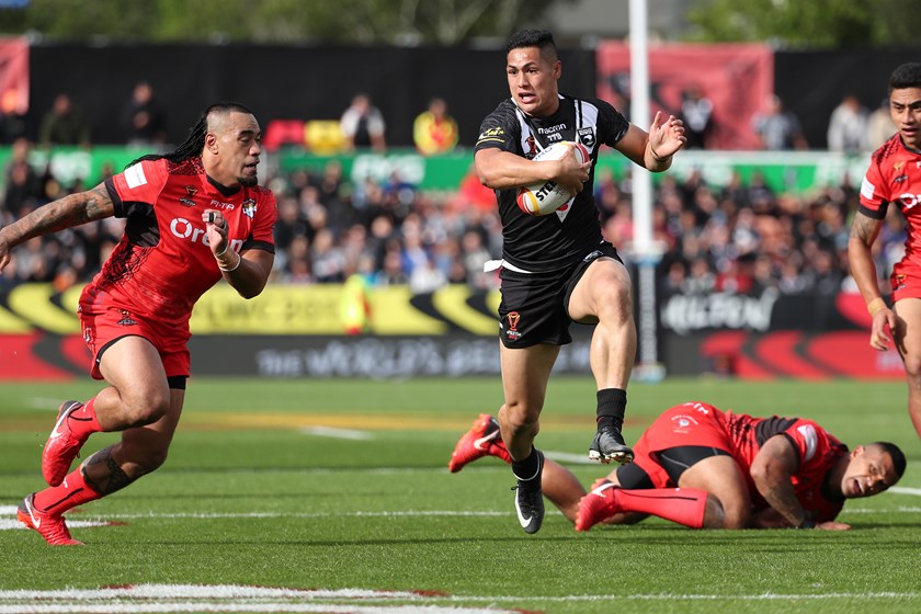 Roger Tuivasa-Sheck in action for New Zealand.
