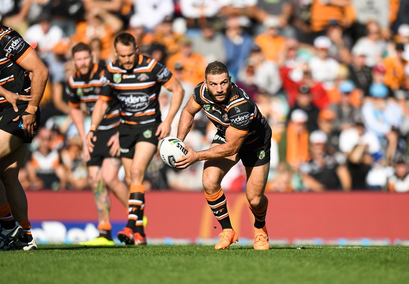 Wests Tigers hooker Robbie Farah in his return match at Leichhardt.