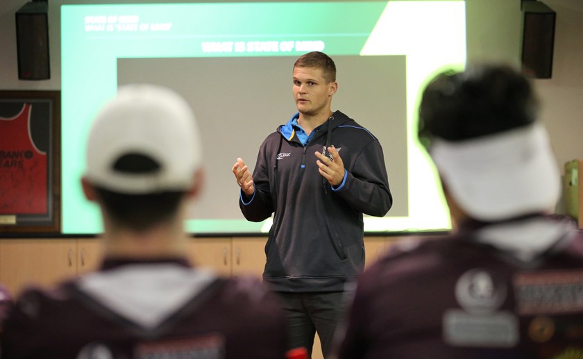 Dale Copley address the Burleigh Bears as part of the State of Mind program.