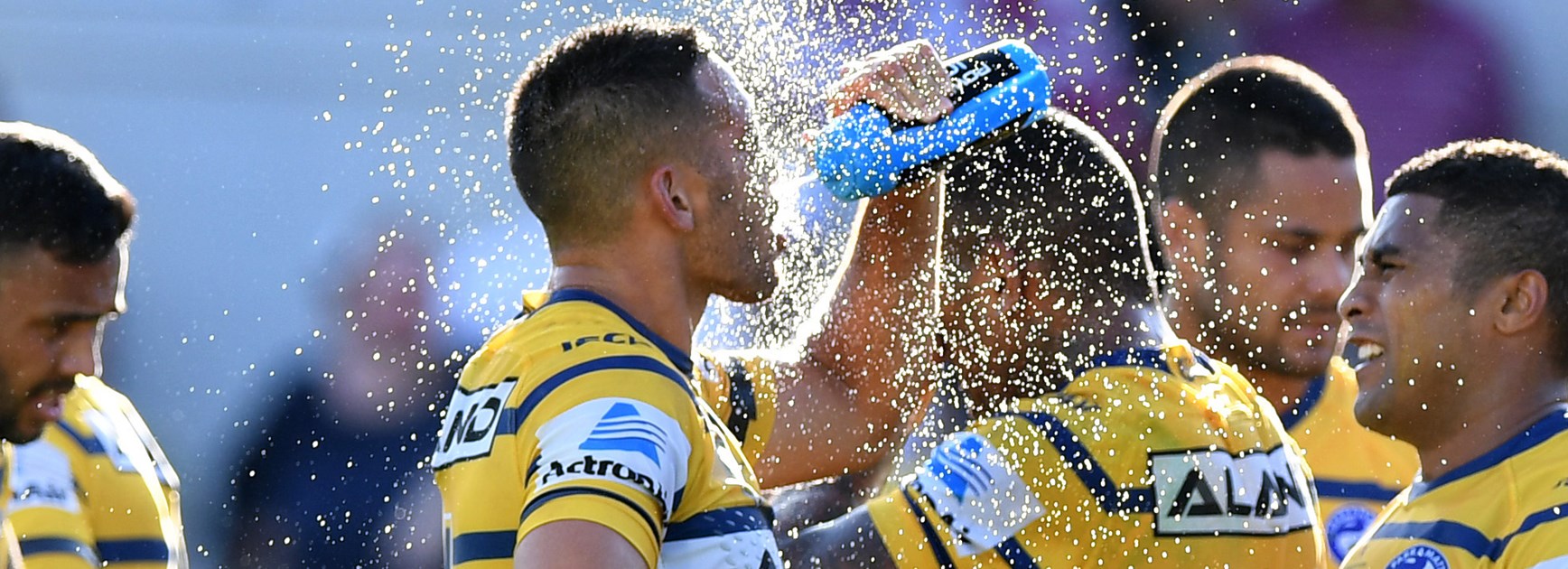 Parramatta Eels players during their 54-0 loss to Manly.