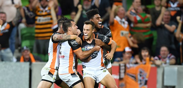 Tigers pull off stunning Storm upset in Slater's 300th