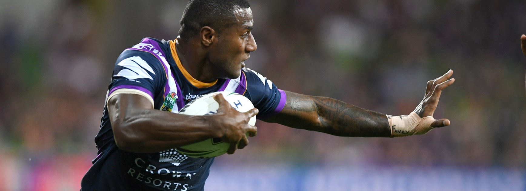 Melbourne Storm winger Suliasi Vunivalu. 