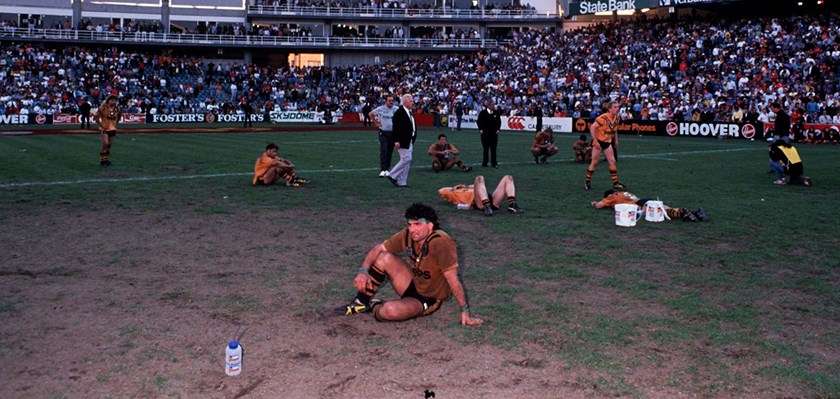 The Balmain Tigers after the 1989 grand final.