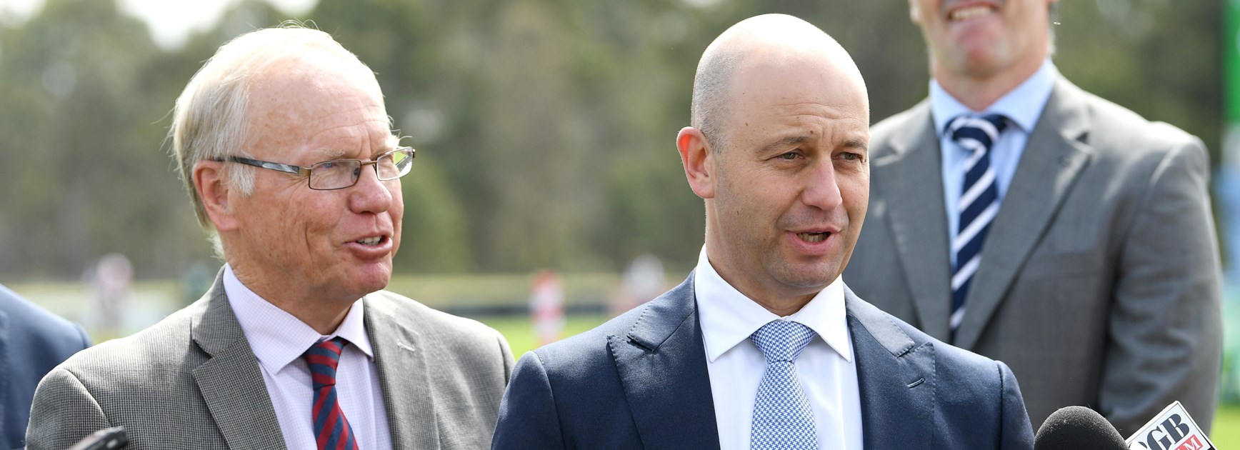 NRL CEO Todd Greenberg and ARLC chairman Peter Beattie.