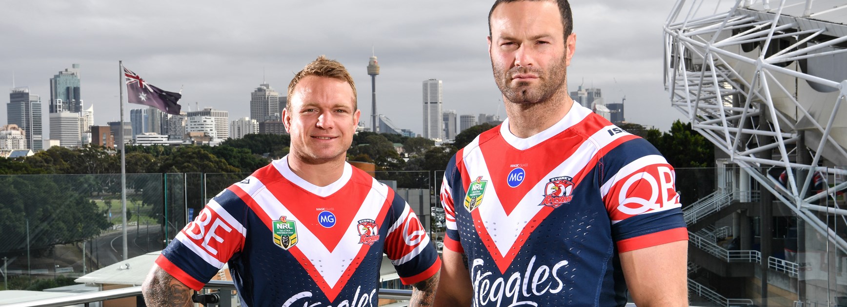 Roosters co-captain Jake Friend and Boyd Cordner.