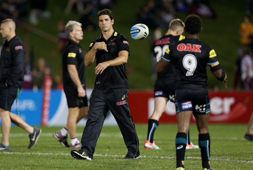 Trent Barrett in 2015 during his stint as a Panthers assistant coach.