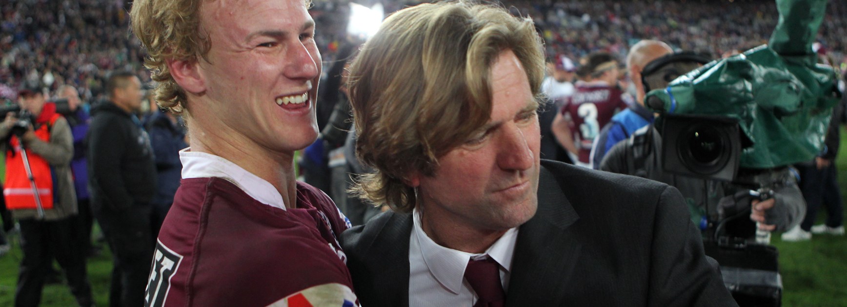 Daly Cherry-Evans with Des Hasler after the 2011 Grand Final.