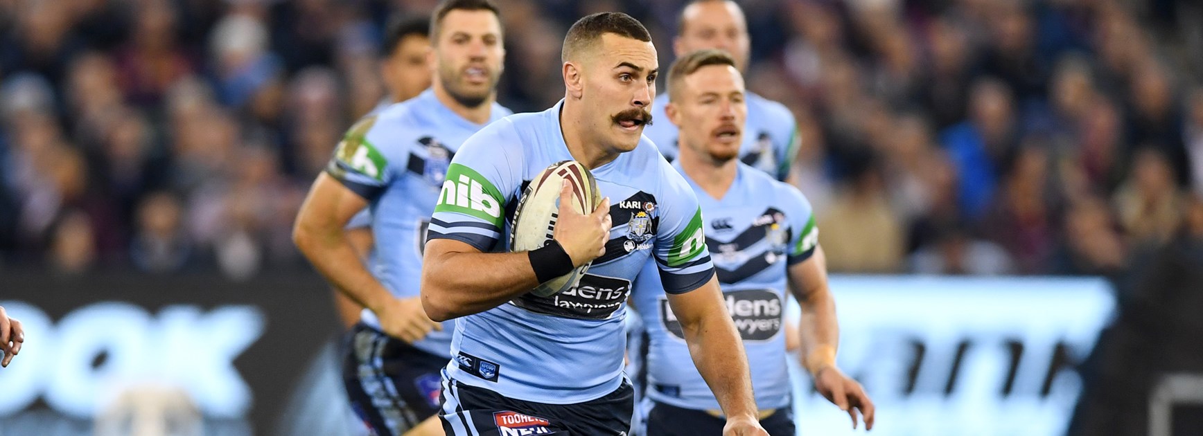 Reagan Campbell-Gillard on the charge for NSW in 2018.