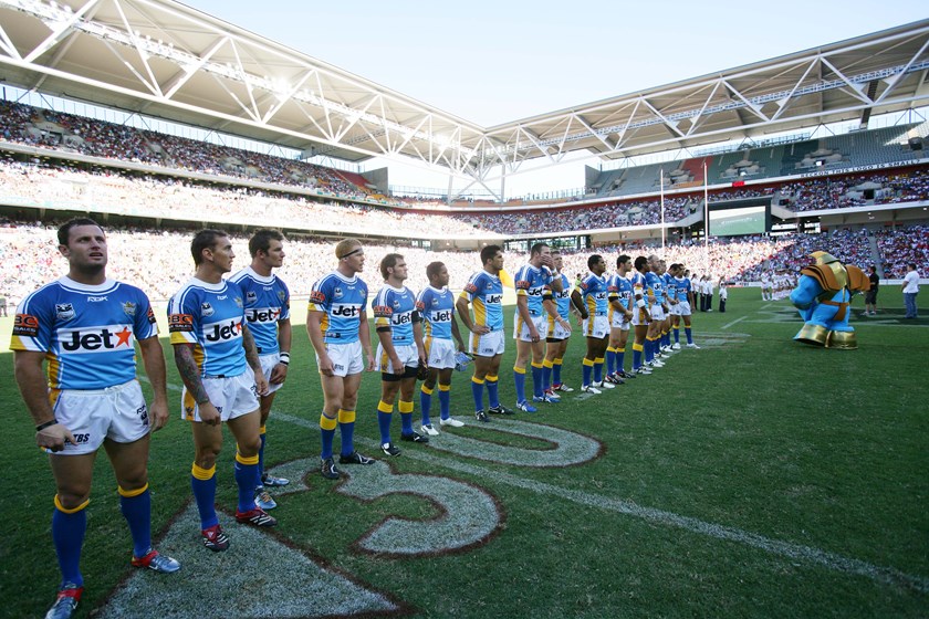 The Titans line up for their first game in 2007.