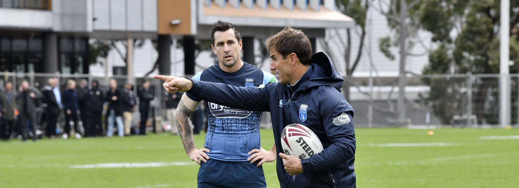 Mitchell Pearce and Andrew Johns at NSW training.
