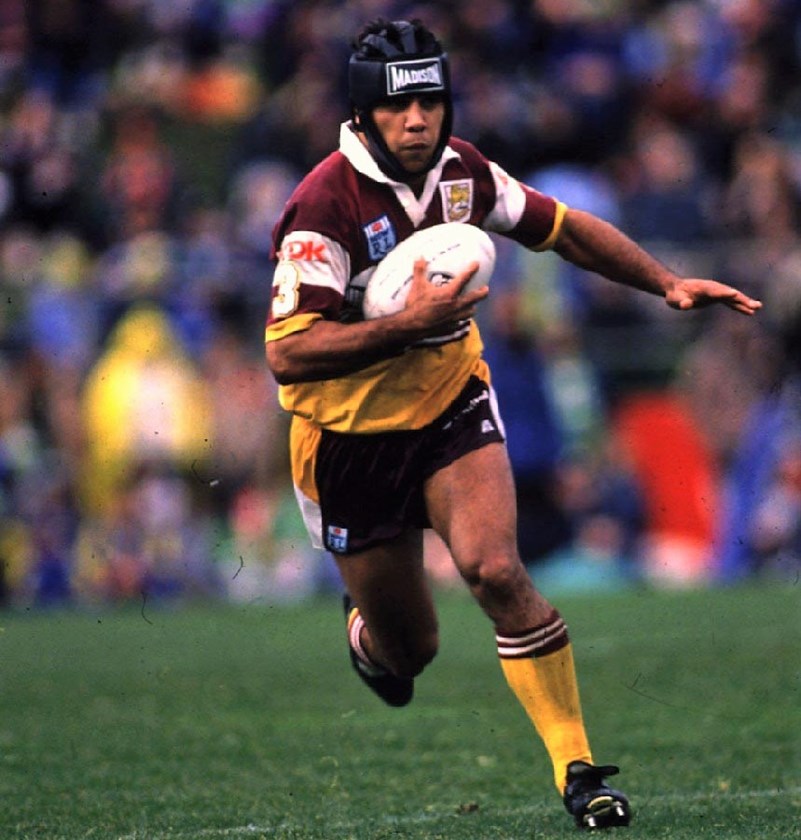 Steve Renouf in action for the Brisbane Broncos.