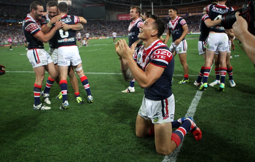 Sonny Bill Williams after the Roosters won the 2013 grand final.