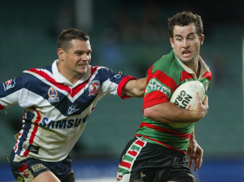 Taking on arch-rivals the Roosters for Souths in 2004.