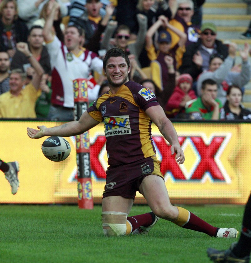 Matt Gillett scored a double against the Rabbitohs during his debut season in 2010.